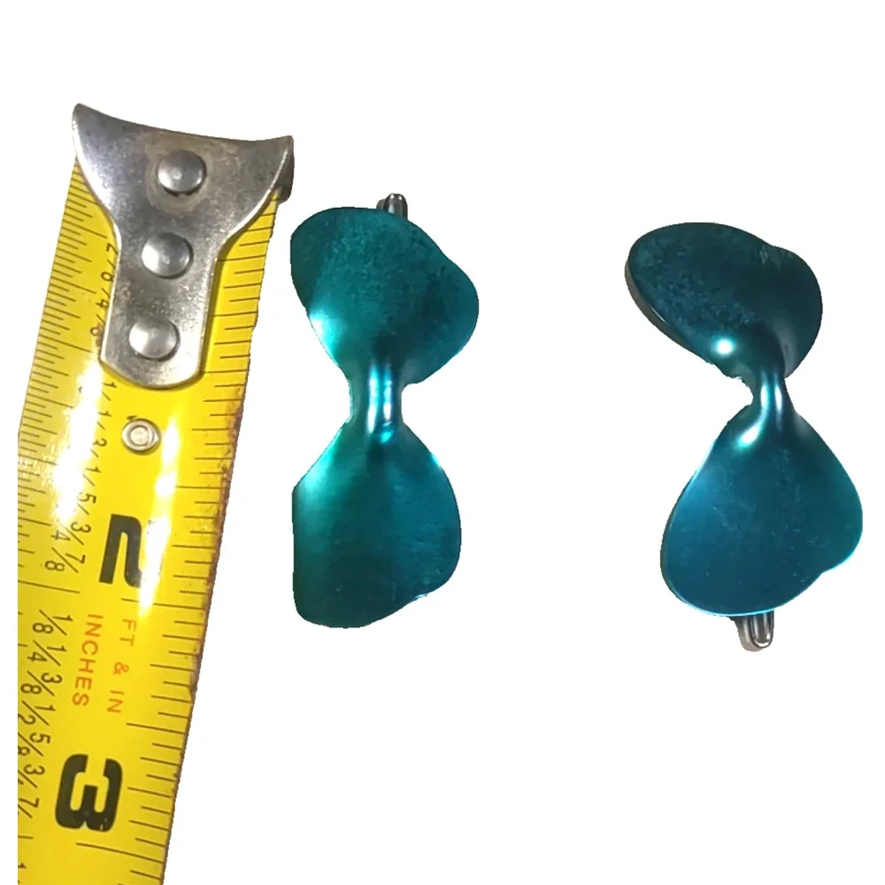 Two Matching Small Hair Barrettes Turquoise Blue Plastic